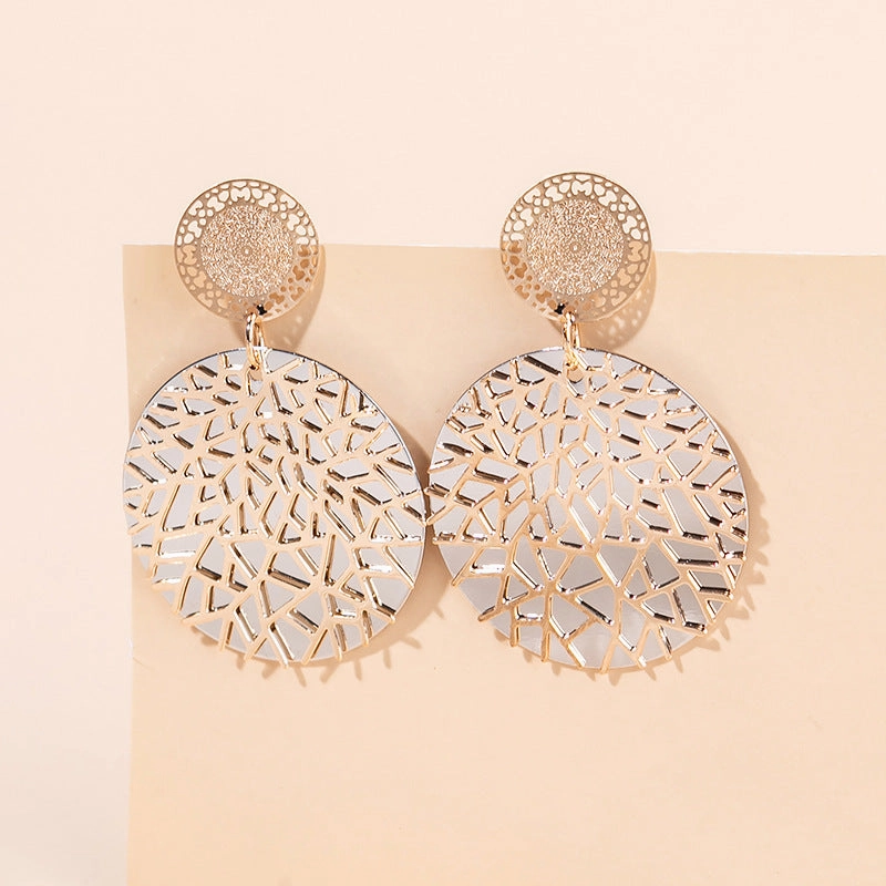 Wholesale Openwork Leaf Metal Earrings