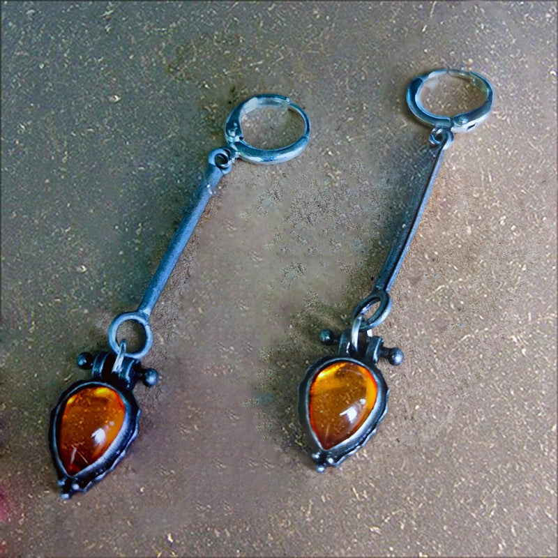 Wholesale Orange Drop Shape Alloy Earrings