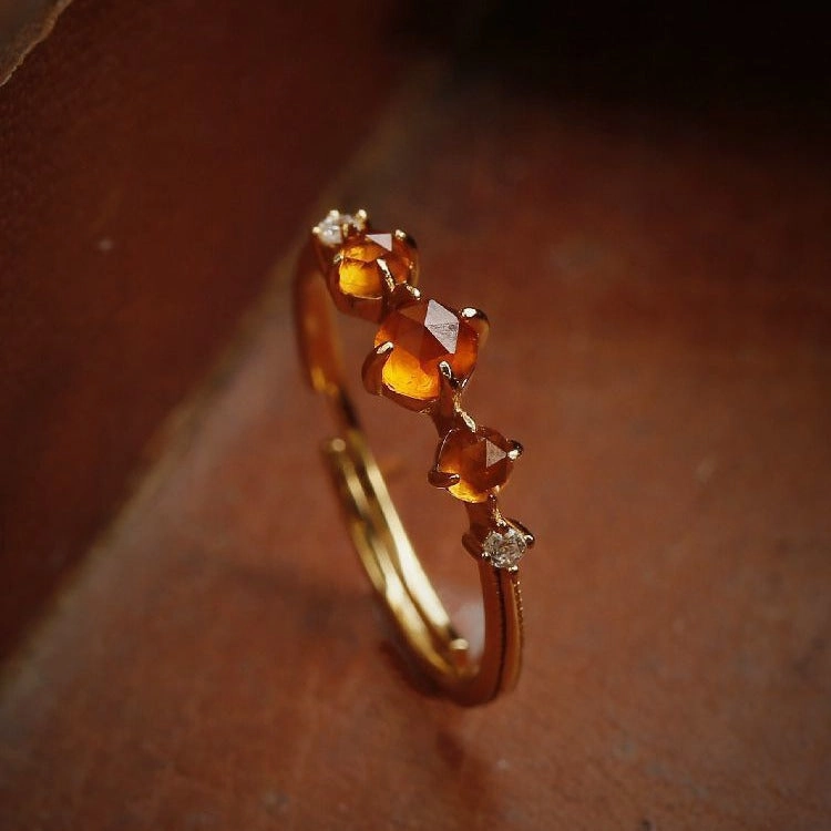 Wholesale Orange Vintage Garnet Loose Ring