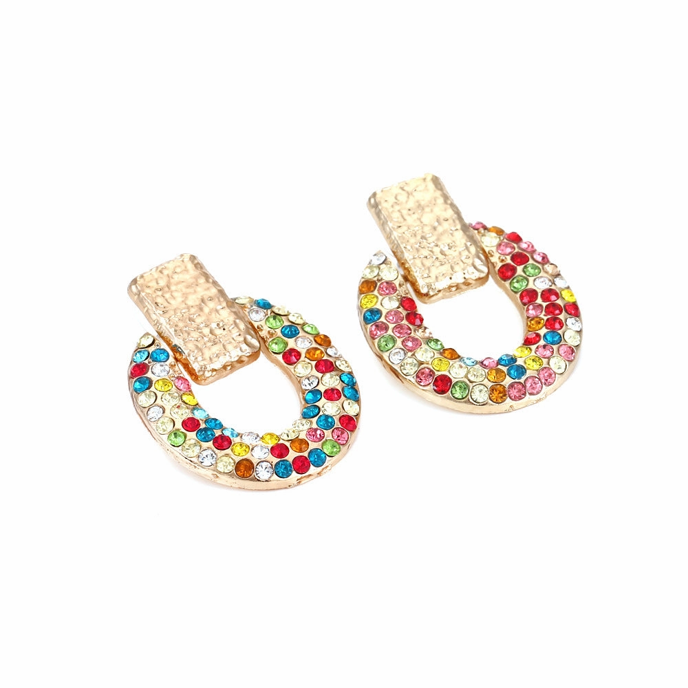 Wholesale Oval Diamond Alloy Earrings