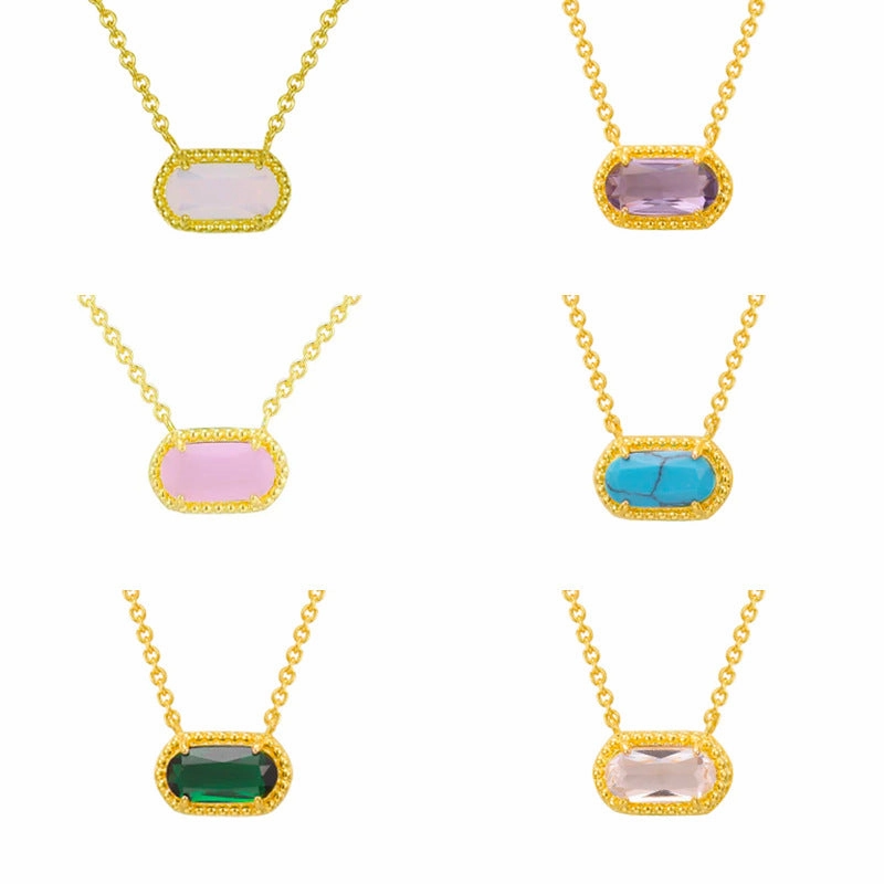 Wholesale Oval Emerald Copper Necklaces