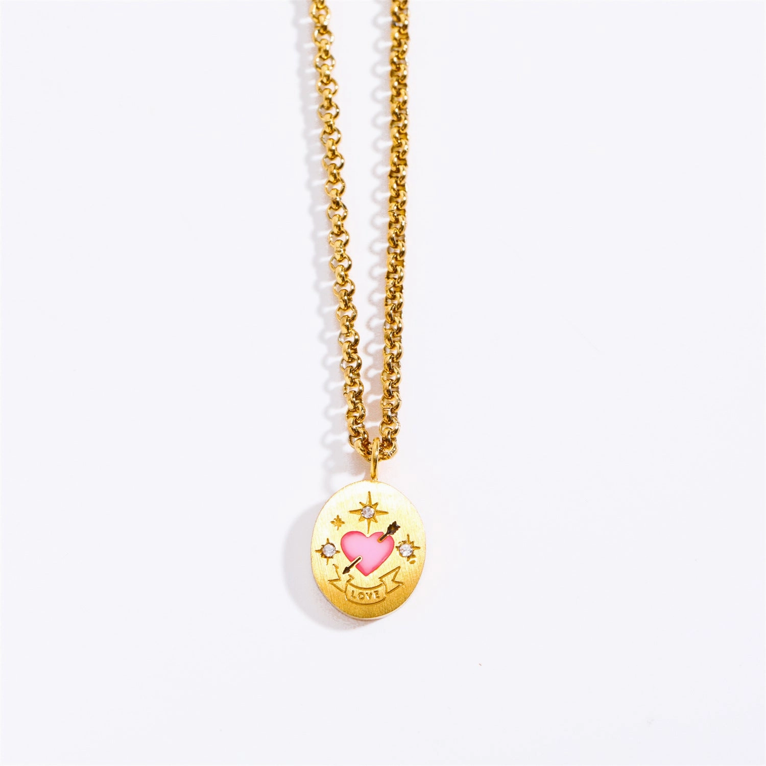 Wholesale Oval Hand-painted Totem Pendants Stainless Steel Necklace
