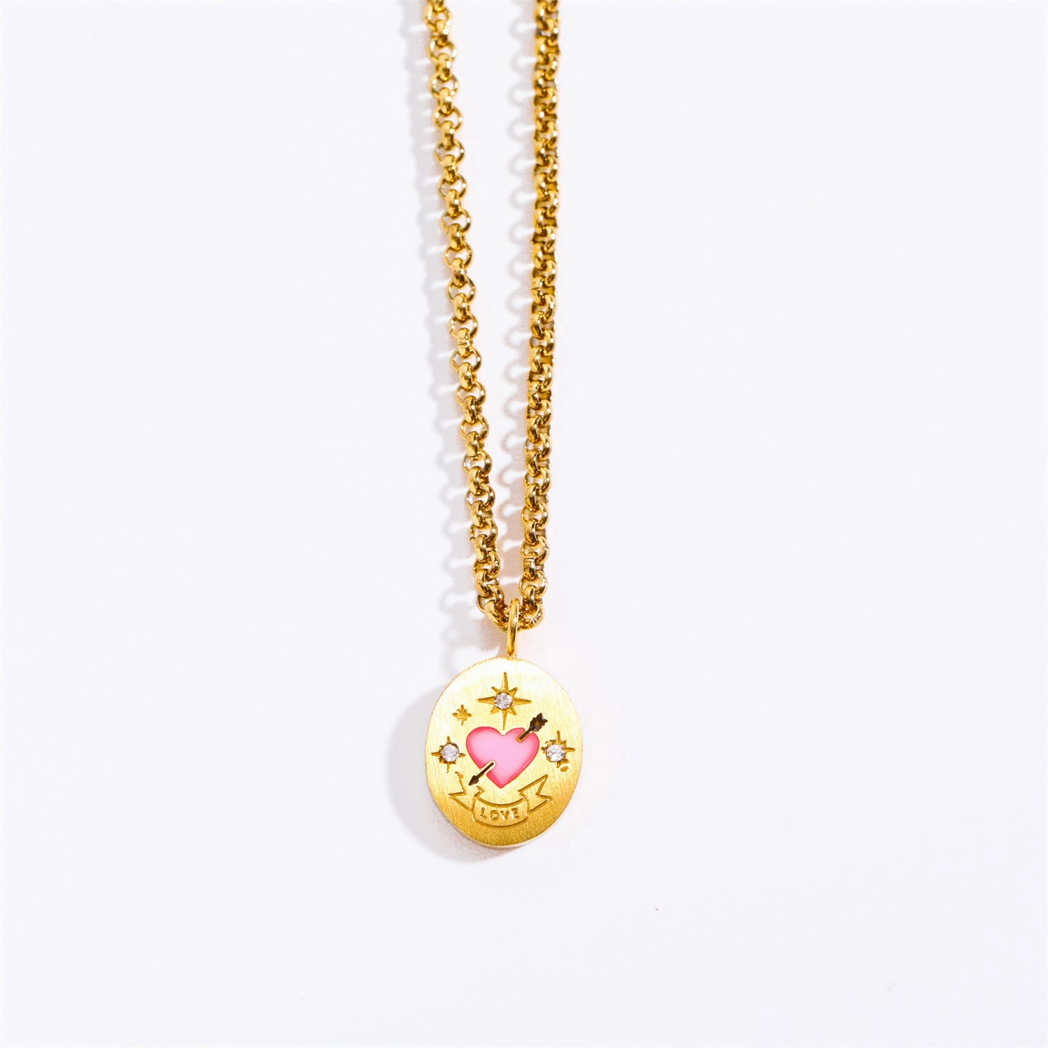 Wholesale Oval Hand-painted Totem Pendants Stainless Steel Necklace