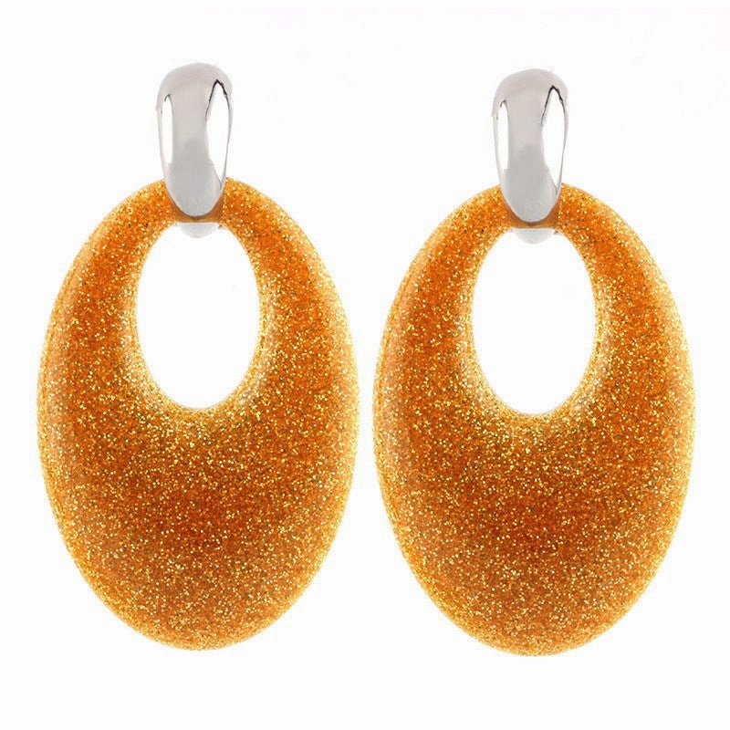 Wholesale Oval Resin Pendant Earrings