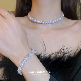 Wholesale Oval Zircon Necklace Clavicle Chain