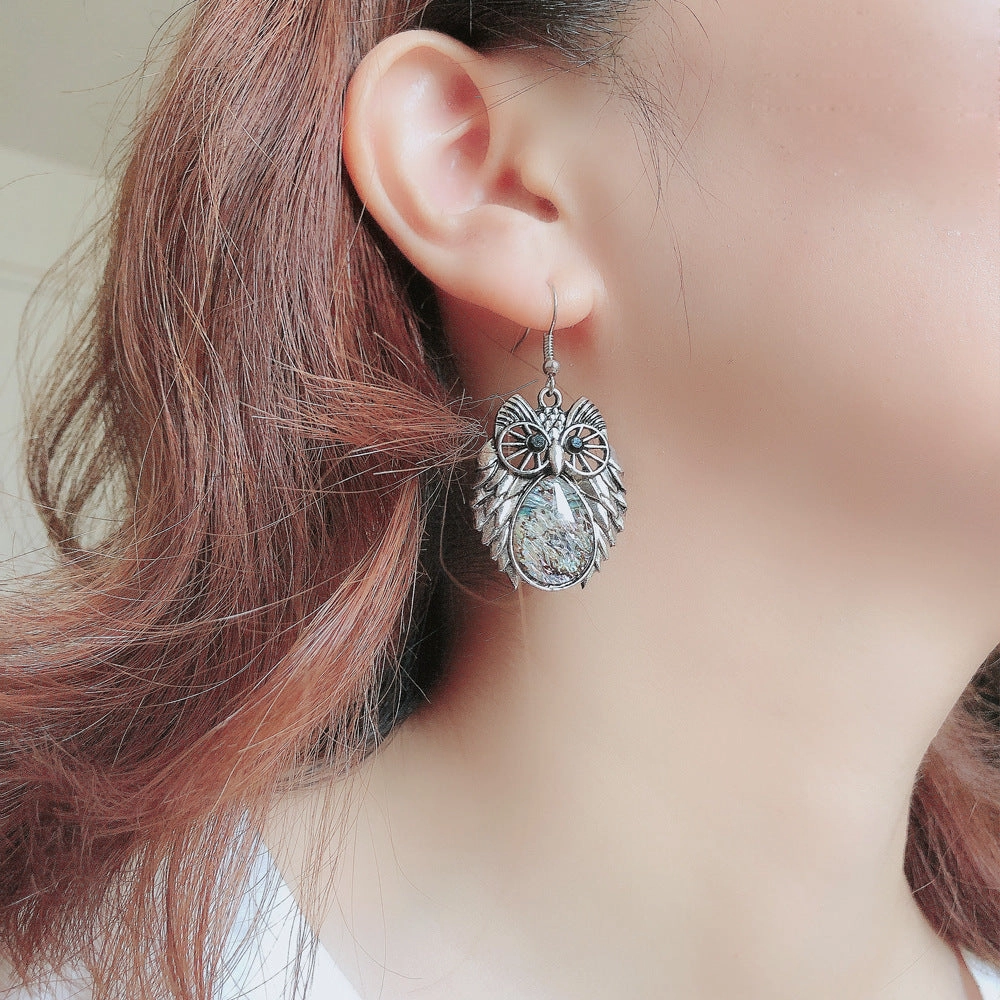 Wholesale Owl Animal Color Alloy Earrings