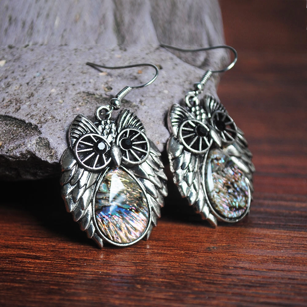 Wholesale Owl Animal Color Alloy Earrings