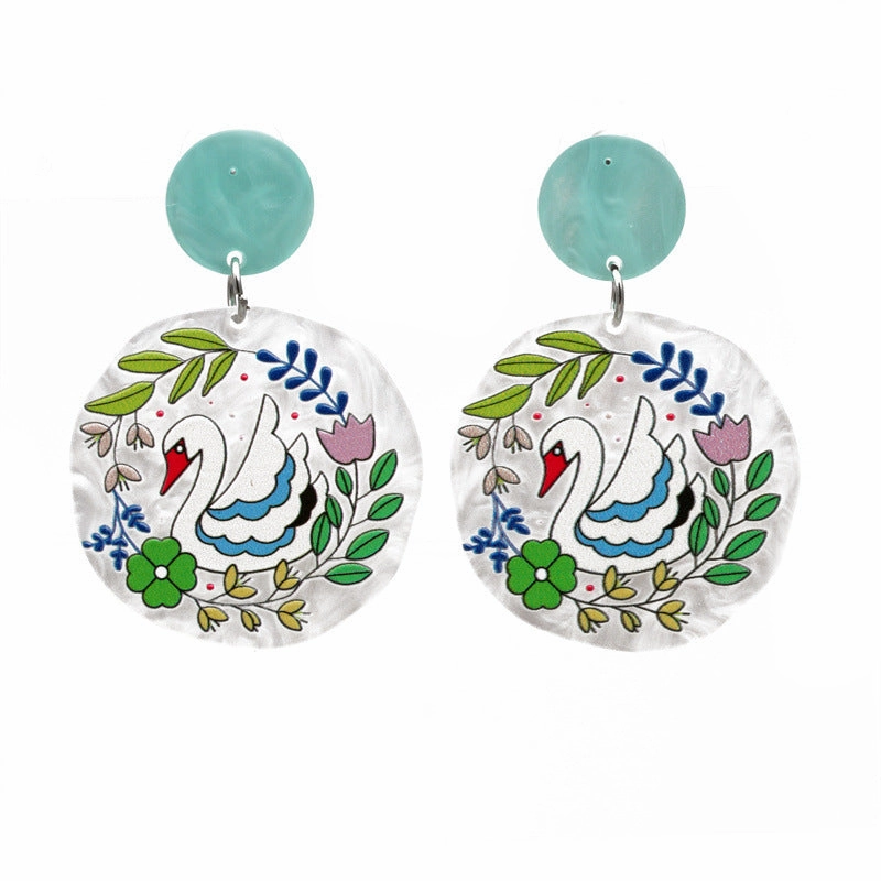 Wholesale Owl Rabbit Flowers Acrylic Earrings