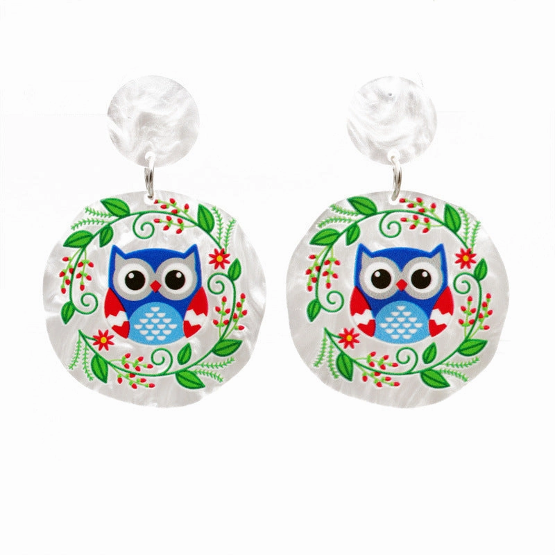 Wholesale Owl Rabbit Flowers Acrylic Earrings