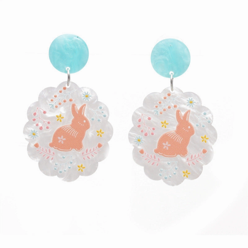 Wholesale Owl Rabbit Flowers Acrylic Earrings