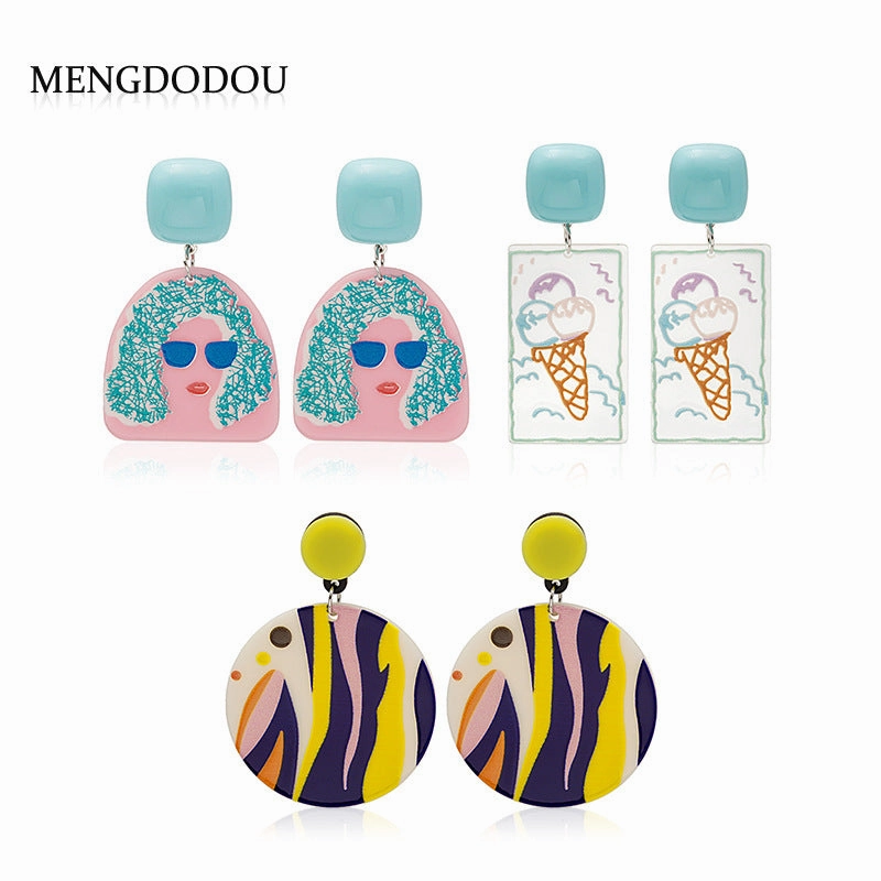 Wholesale Painted Acrylic Earrings