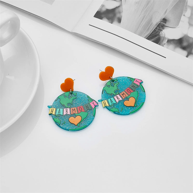 Wholesale Painted Matte Acrylic Earrings