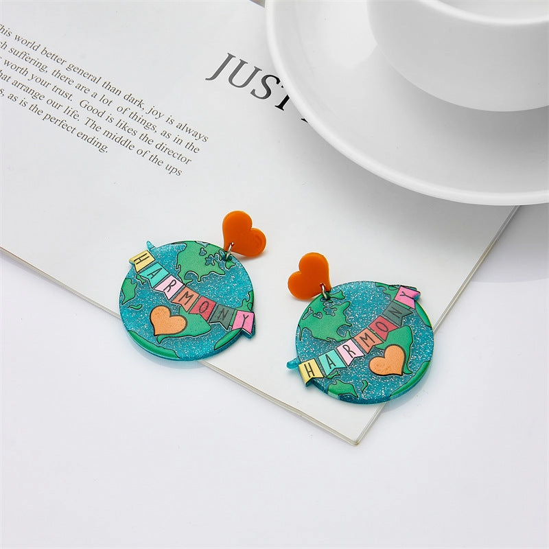 Wholesale Painted Matte Acrylic Earrings