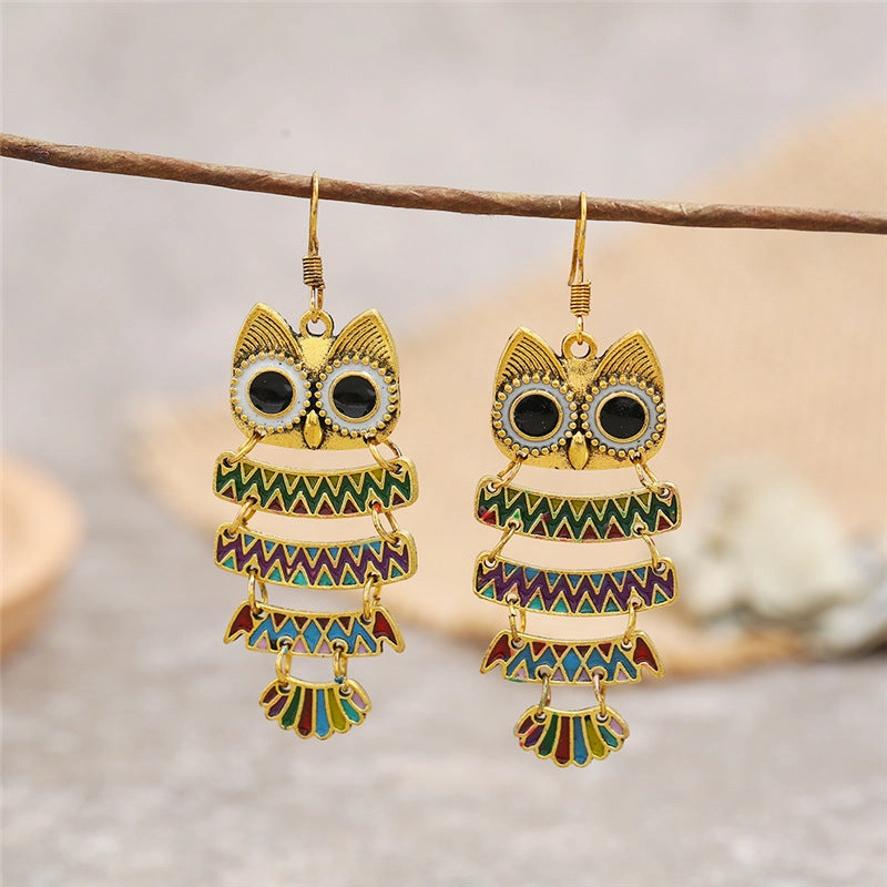 Wholesale Painted Tassels Alloy Earrings