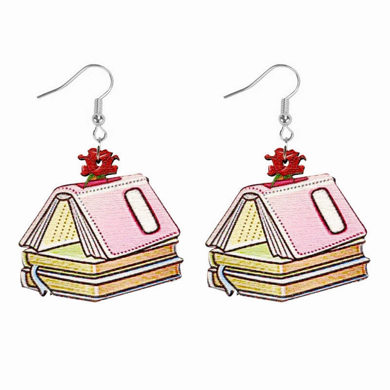 Wholesale Painted Teacher Wooden Earrings