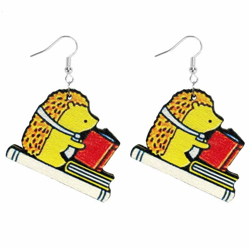 Wholesale Painted Teacher Wooden Earrings