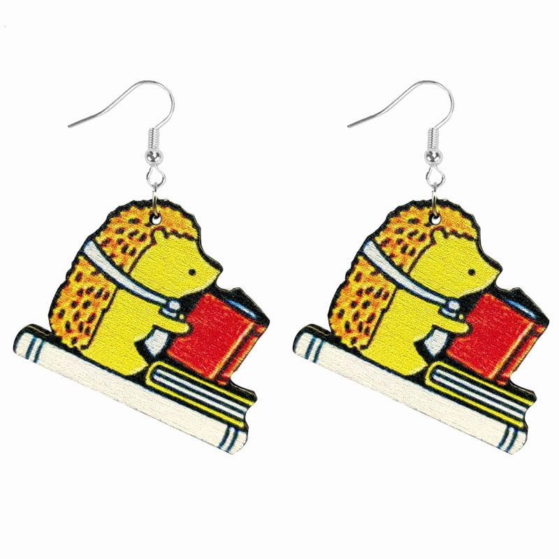 Wholesale Painted Teacher Wooden Earrings