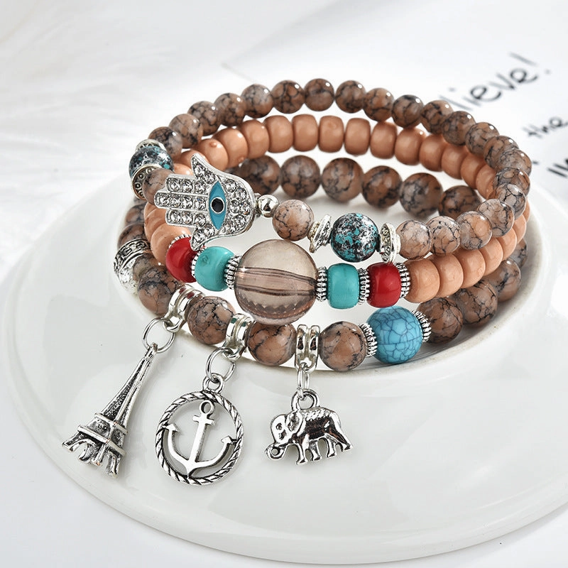 Wholesale Palm Love Elephant Alloy Bracelet
