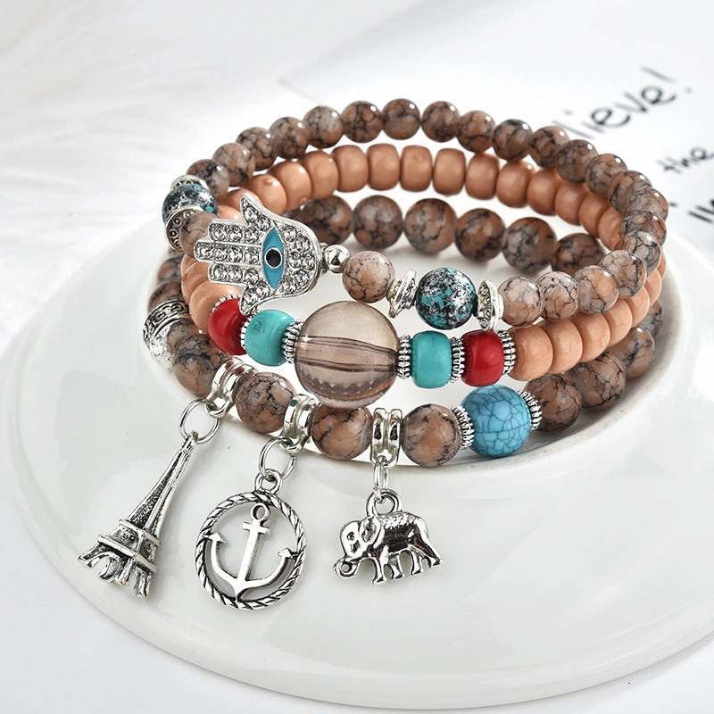 Wholesale Palm Love Elephant Alloy Bracelet