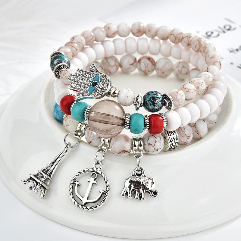 Wholesale Palm Love Elephant Alloy Bracelet