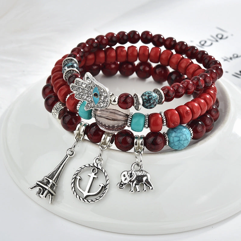 Wholesale Palm Love Elephant Alloy Bracelet