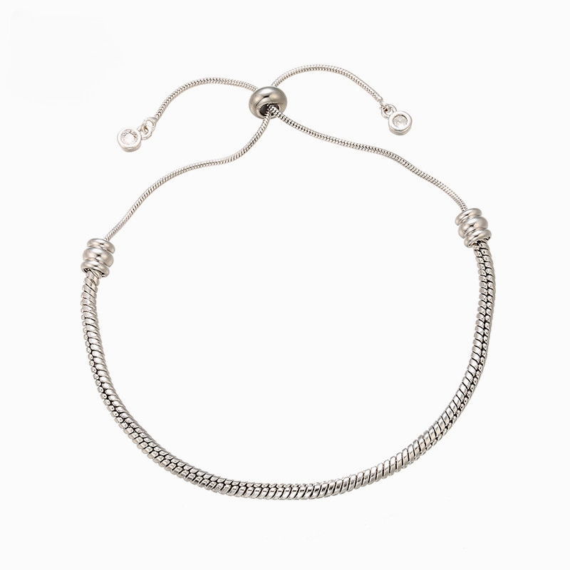Wholesale Pan Beads Large Hole Beads Foundation Chain Adjustable Bracelet