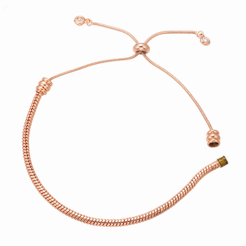 Wholesale Pan Beads Large Hole Beads Foundation Chain Adjustable Bracelet
