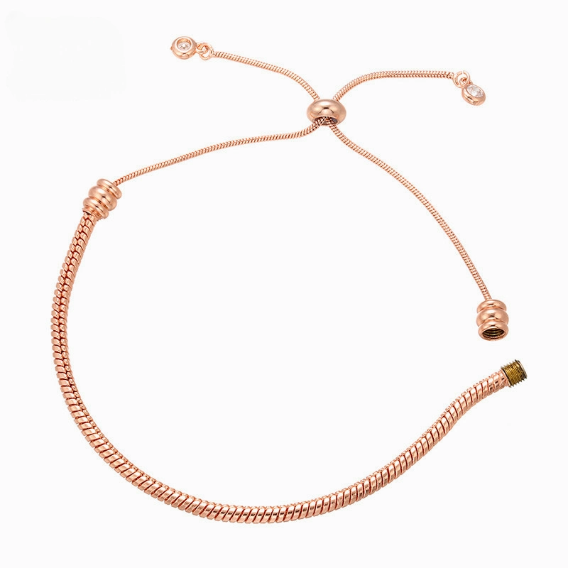 Wholesale Pan Beads Large Hole Beads Foundation Chain Adjustable Bracelet