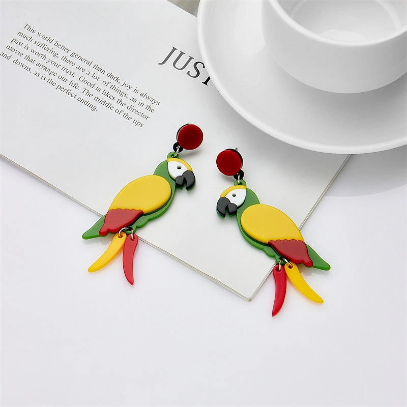 Wholesale Parrot Acrylic Earrings