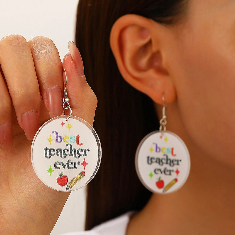 Wholesale Pastoral color letter MAMA acrylic earrings