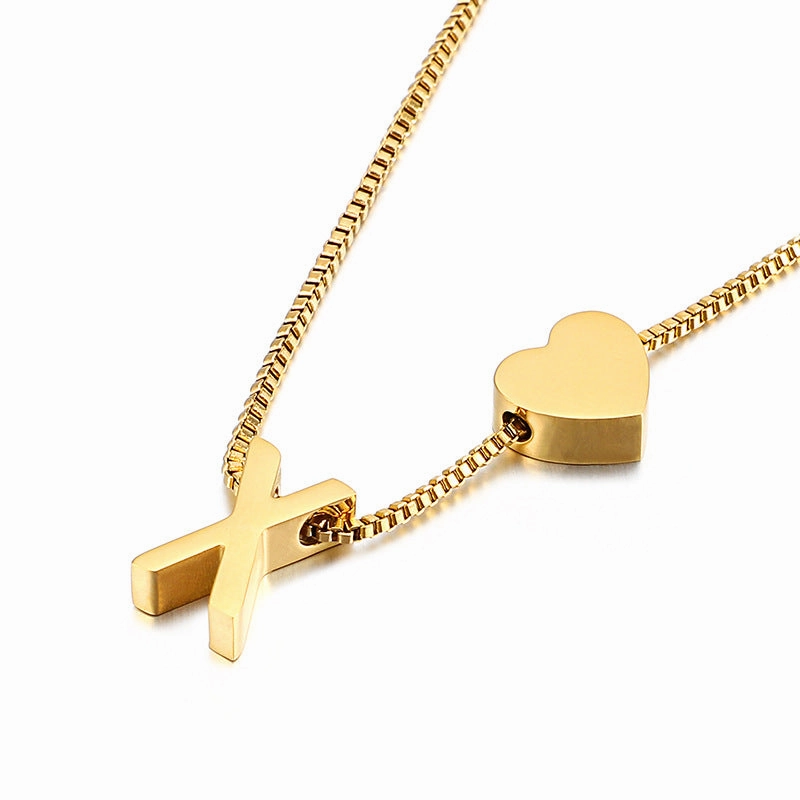 Wholesale Peach Heart 26 Letters Gold Plated Necklaces
