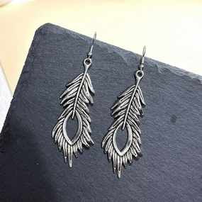 Wholesale Peacock Feather Drop Earrings Alloy Earrings