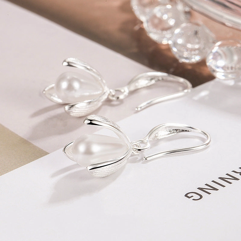 Wholesale Pearl Bud Copper Earrings