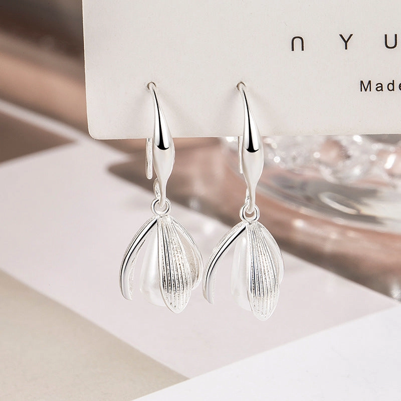 Wholesale Pearl Bud Copper Earrings