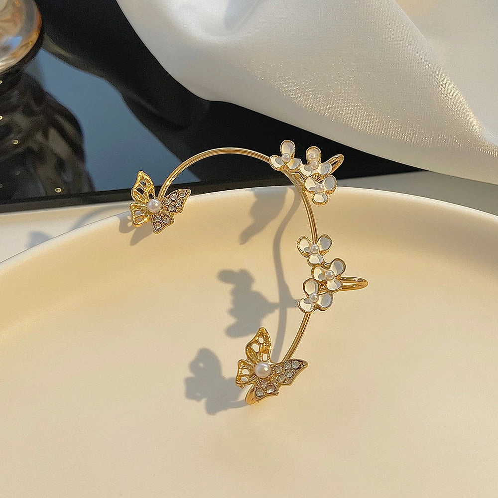 Wholesale Pearl Butterfly Ear Clip No Pierced Alloy Earrings