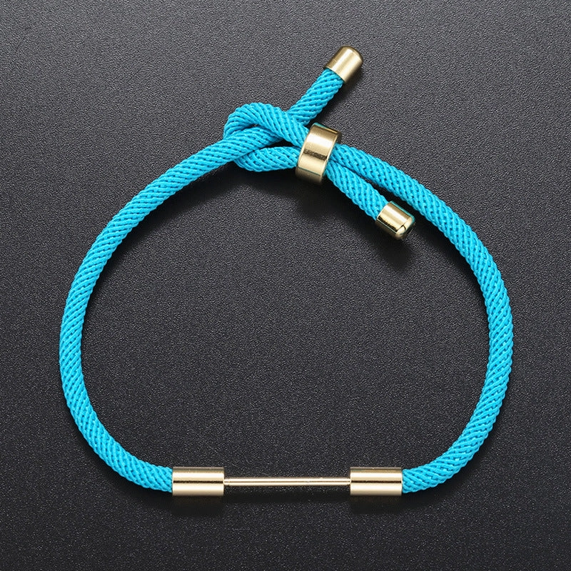 Wholesale Pearl Button Jewelry DIY Braided Hand Rope Semi-finished Red Rope Bracelet