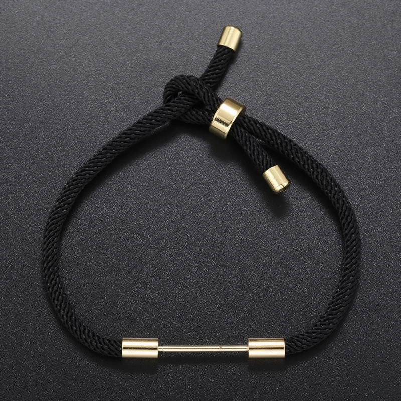 Wholesale Pearl Button Jewelry DIY Braided Hand Rope Semi-finished Red Rope Bracelet
