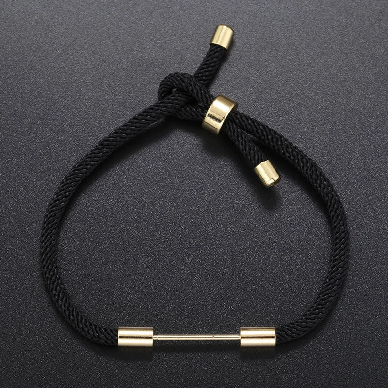 Wholesale Pearl Button Jewelry DIY Braided Hand Rope Semi-finished Red Rope Bracelet