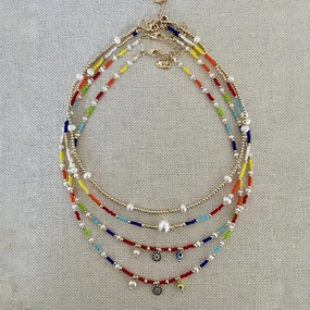 Wholesale Pearl Diamond Evil Eye Pendant Necklace