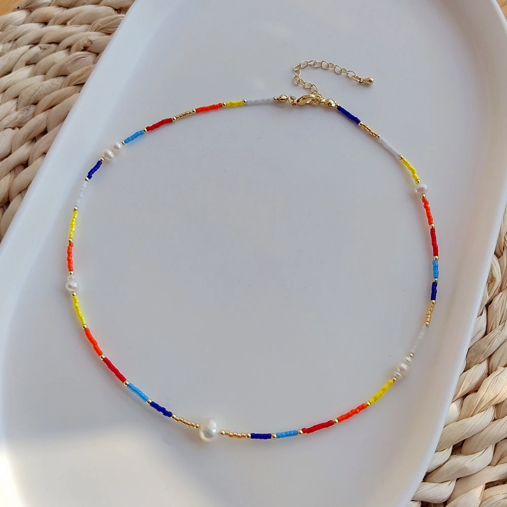 Wholesale Pearl Diamond Evil Eye Pendant Necklace