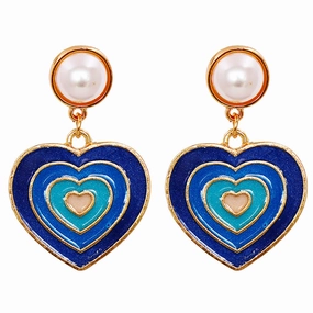 Wholesale Pearl Drip Love Love Alloy Earrings