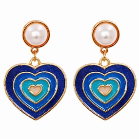 Wholesale Pearl Drip Love Love Alloy Earrings