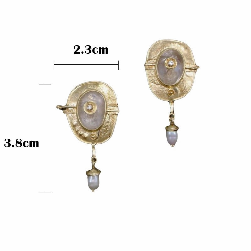 Wholesale Pearl Earrings Creative Gold Plated Enamel Set Diamond Earrings