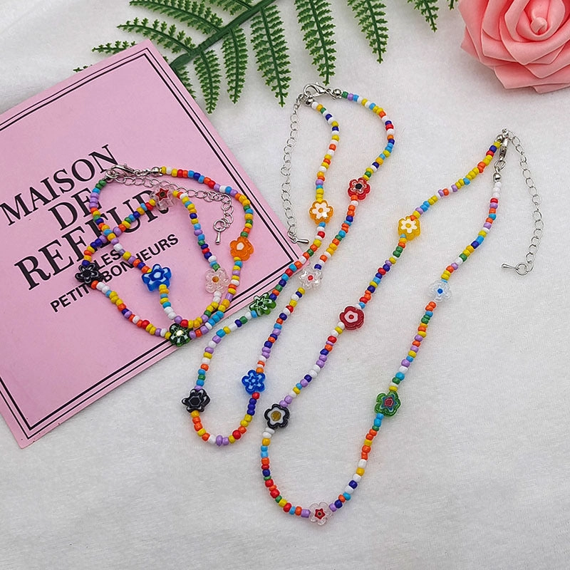 Wholesale Pearl Flower String Beads Glass Bracelet