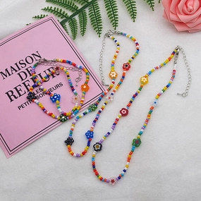 Wholesale Pearl Flower String Beads Glass Bracelet