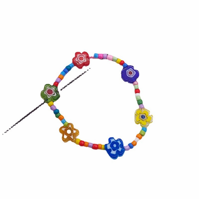 Wholesale Pearl Flower String Beads Glass Bracelet