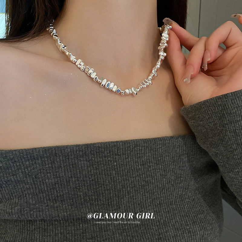 Wholesale Pearl Geometric Irregular Necklace Clavicle Chain Bracelet Set