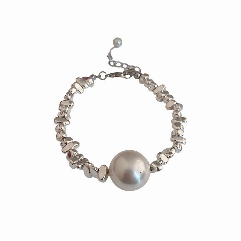 Wholesale Pearl Geometric Irregular Necklace Clavicle Chain Bracelet Set