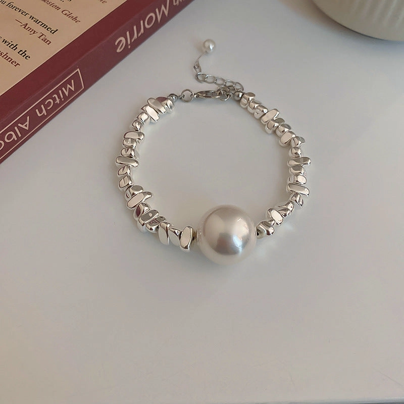 Wholesale Pearl Geometric Irregular Necklace Clavicle Chain Bracelet Set