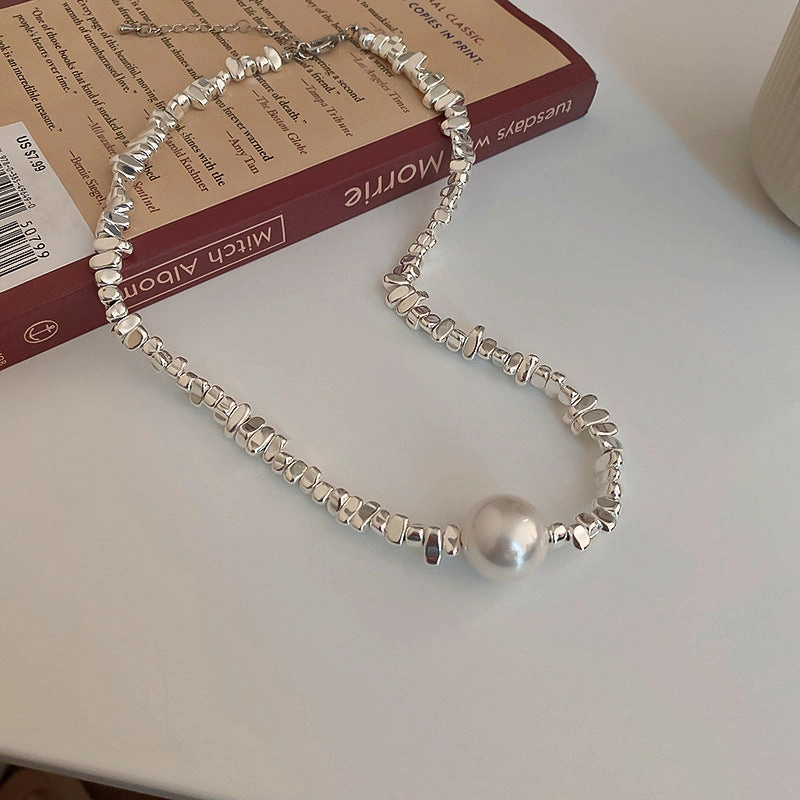 Wholesale Pearl Geometric Irregular Necklace Clavicle Chain Bracelet Set